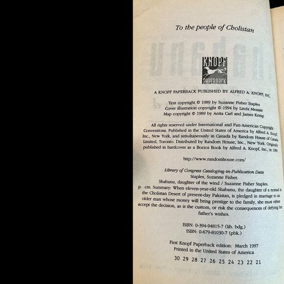 Shabanu: Daughter of the Wind - Book by Suzanne Fisher Staples - Picture 4 of 4